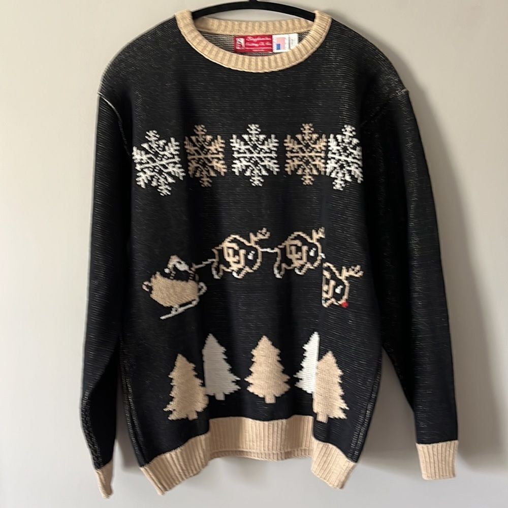 Binghamton Knitting Co. Christmas Santa Sweater Size Large‎ NWOT Made in USA